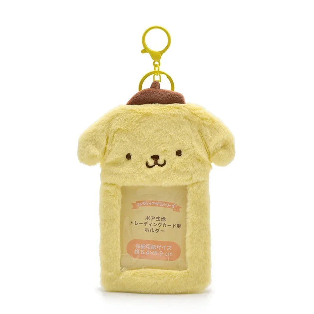 Hello Kitty Plush Card Case Keychain Kuromi Melody Card holder Kawaii Photo Card Display Sleeves Cute Bag Gifts