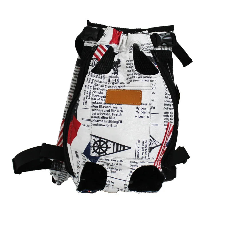 Canvas Pet Backpack Carrier For Small Medium Dog French Bulldog Chihuahua Outdoor Travel Shoulder Front Back Chest Cat Carrying