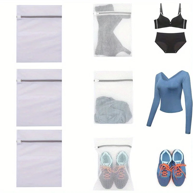 10/5Pcs Mesh Laundry Bags, Mesh Wash Bags, Durable Mesh Structure with Strong Zipper, Suitable for Underwear, Delicate Clothes