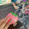 Pink Strawberry Corded Mouse Small Optical PC Computer Game