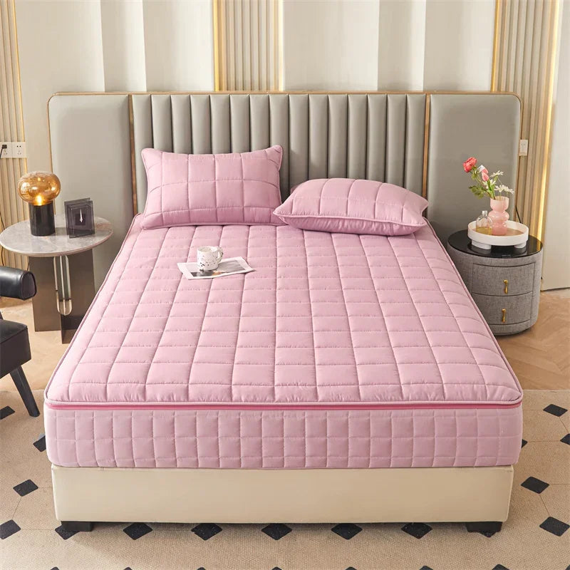 Six Sides All Inclusive Mattress Cover with Zipper Thicken Fitted Sheet Quilted Mattress Protector Pad Couple Customized Size