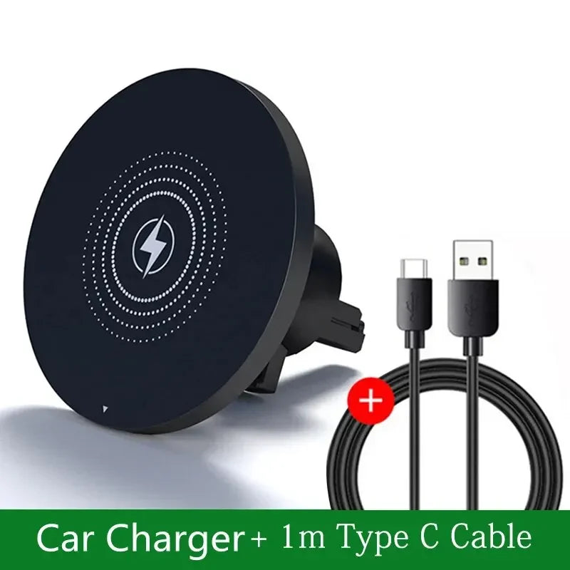 Magnetic Car Wireless Charger Magnet Fast Charging Station Car Phone Holder Mount for iPhone 17 16 15 14 13 Pro Max Min Macsafe