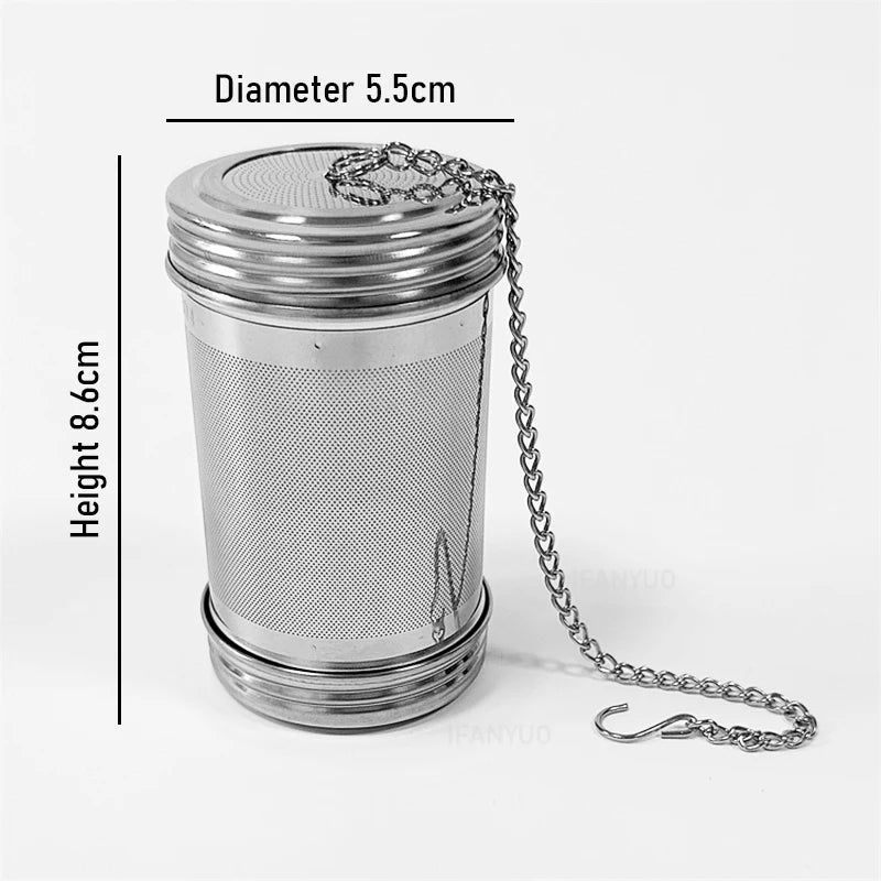 Fine Mesh Filter Tea Infuser Cylindrical 304 Stainless Steel Threaded Connection Teapot Strainer Spice Herb Kitchen Accessories