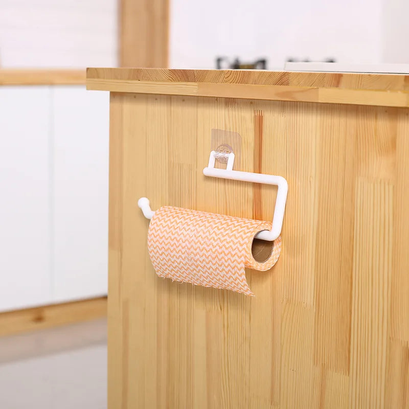 Kitchen Paper Roll Holder Cabinet Rag Hanging Holder Towel Hanger Toilet Paper Holders Rack Bar Shelf Tissue Holder