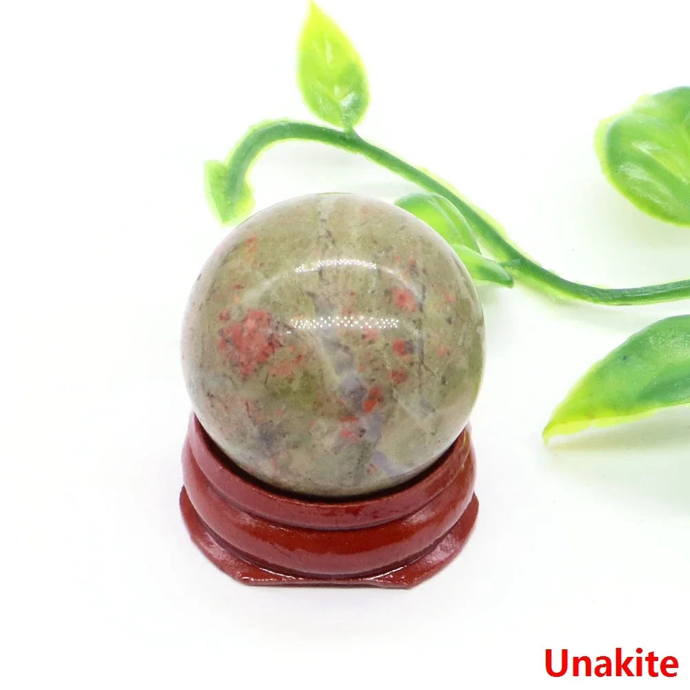 30MM Crystal Ball Natural Reiki Healing Quartz Stone Globe Energy Gemstone Fengshui Sphere Wicca Chakra Massage Home Decor Gifts