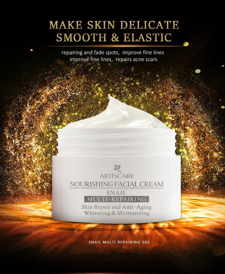 ARTISCARE Snail Repair Face Cream + Peptide Facial Cream 2Pcs for Moisturizing and Nourishing Skin Care