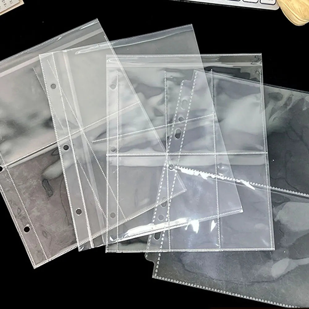 A5 3/7 Ring Photocards Binder Sleeve 1/2/4/6 Pockets Clear Acid Free 6x4 Photo Album Refill Pages Trading Card Postcard Sleeve