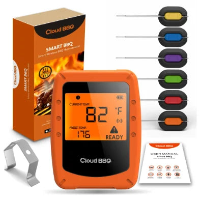 Wireless Bluetooth BBQ Thermometer For Meat Grill Barbecue Food Cooking Smoker Digital Thermometer Remote Range 100M  6 Probes
