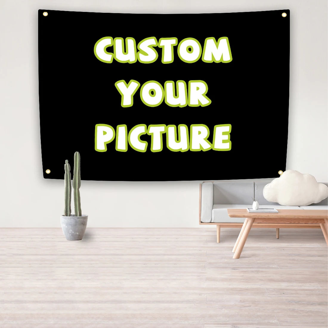 Customized Flag 4 Holes Tapestry Mandala Boho Hippie Wall Hanging Room Decoration Print Your Photo Custom Home Decor Background