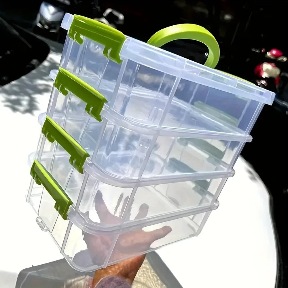Building Blocks Storage Box Transparent Visibility Tool Classification Boxes Moisture-Proof Grid Drawer Stackable Storage Casket