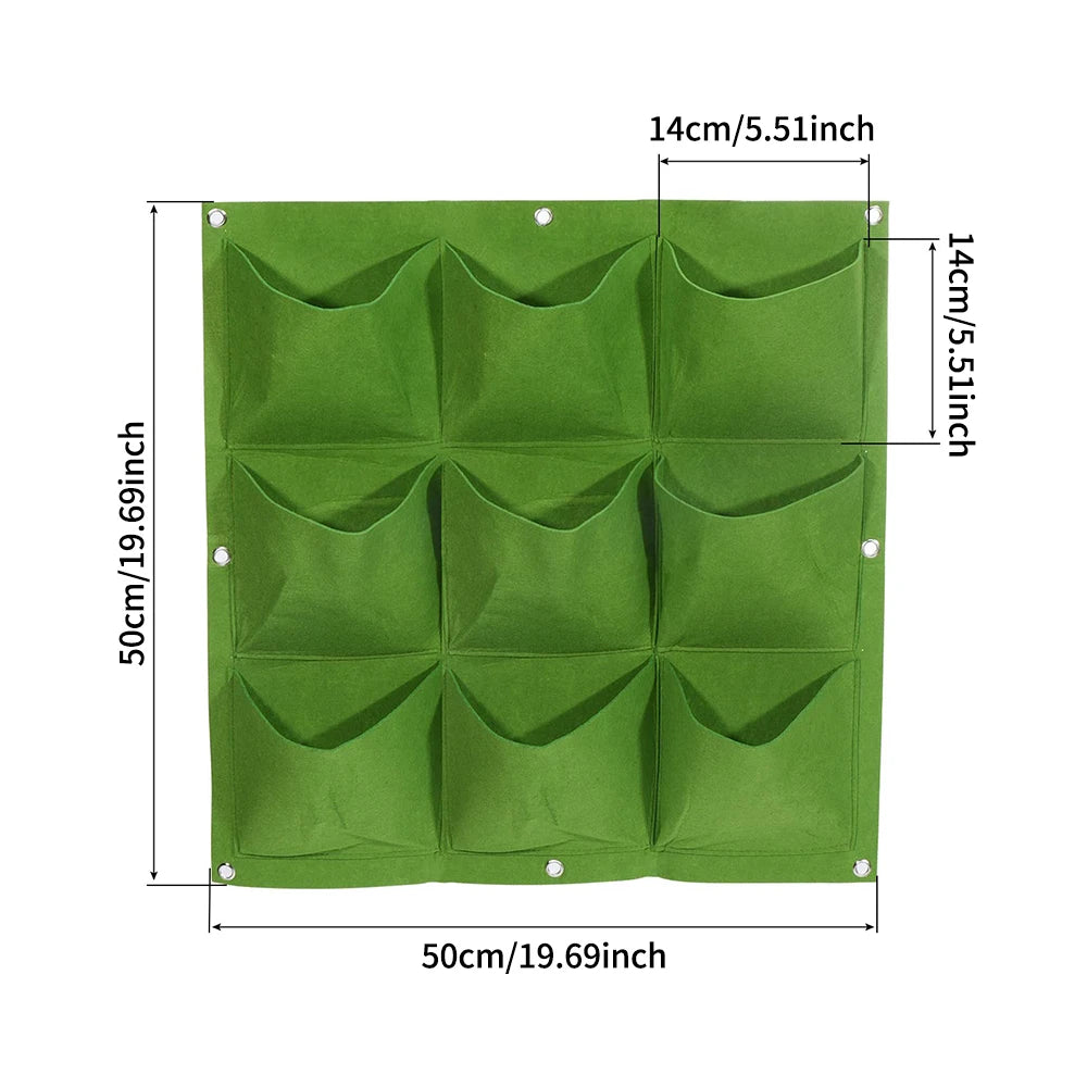 Felt Vertical Wall Planter Outdoor Herb Vegetable Hanging Garden Plant Holder for Railing, Balcony, Fence,Plant growth bag，