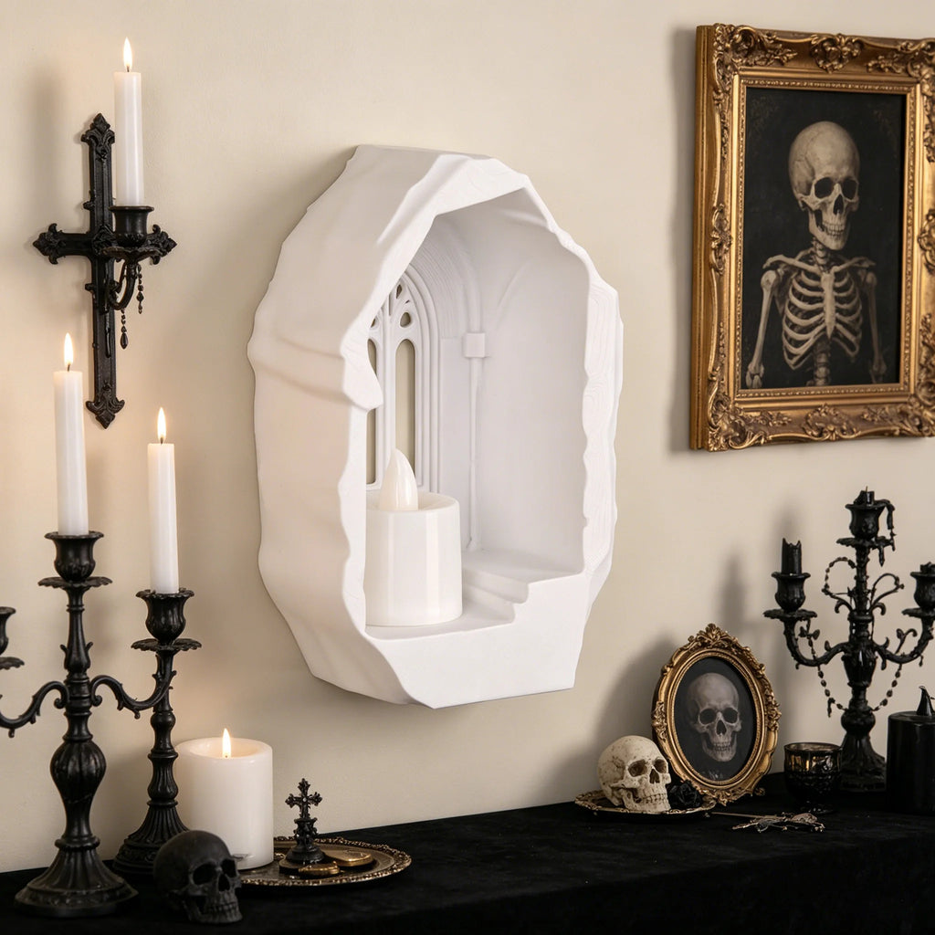 Cross-Border Gothic Church Arch Window Wall Niche Candle Holder For Dark Style Wall Decor & Candle Display Scenario
