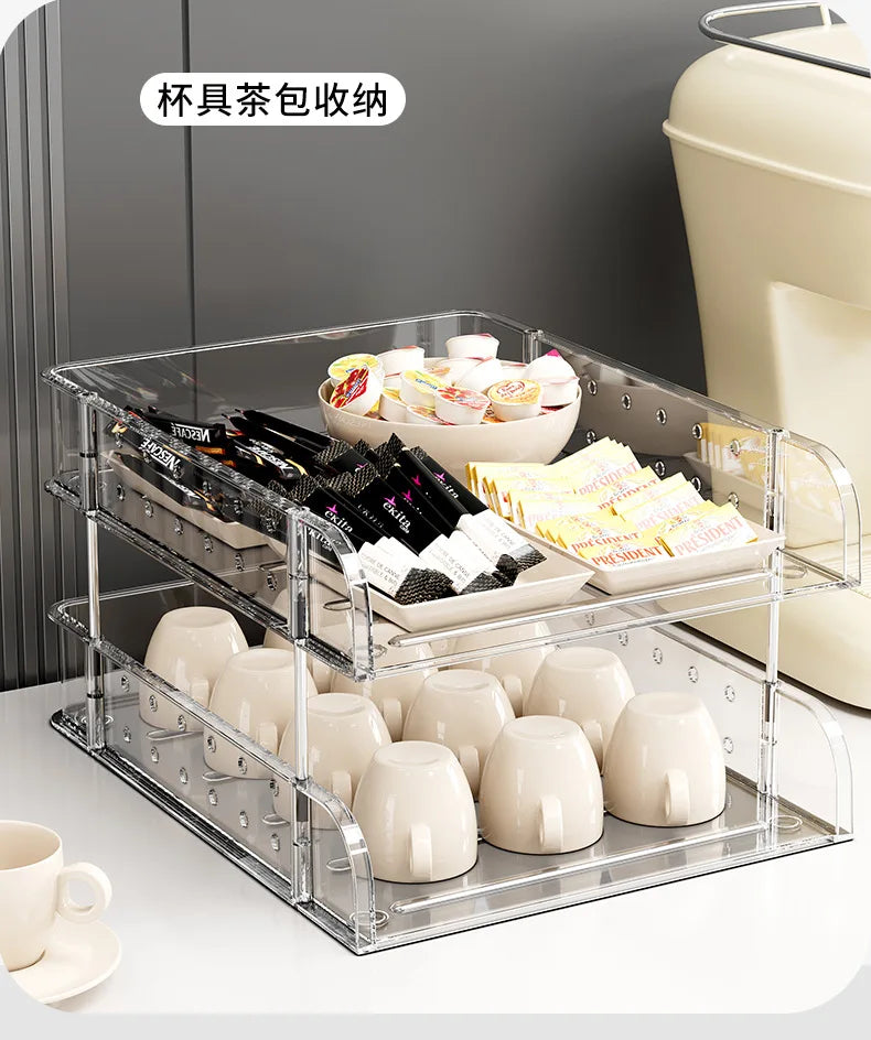 File Organizer Desktop File Storage Clear Transparent Multi-layer Stackable Rack Office Desk Organizer for Home or Office Use