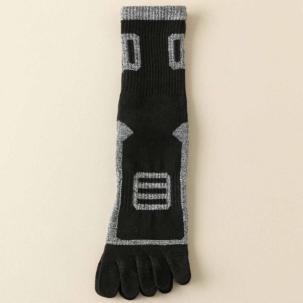 3 Pairs Fleece Toe Socks Men Autumn Winter Warm Five Finger Socks Man High Quality Cotton Sports Crew Socks Running