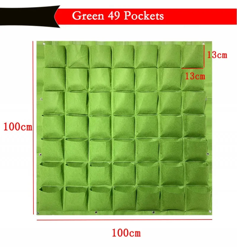Wall Hanging Pockets Planting Bags Flower Pot Home Garden Grow Bag Garden Planter Vertical Seedling Plant Pot Home Decor Supply