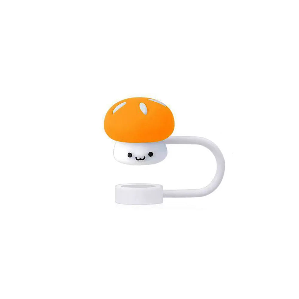 3D Cute mushroom Silicone Straw Covers For Stanley Water Glass Bottle Drinking Dust Cap Straw Tip Cover Cup Accessories For 10mm