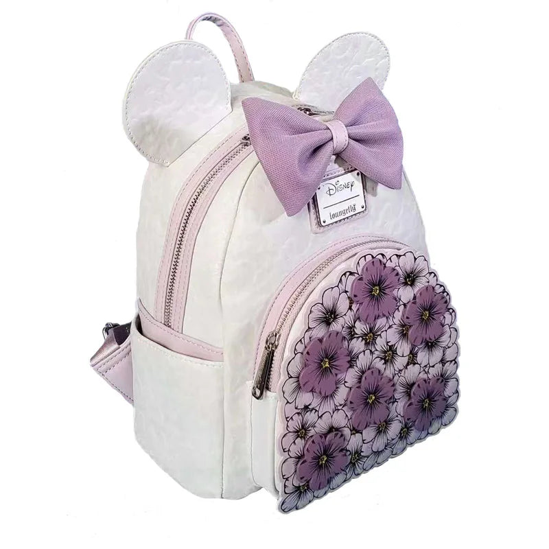 Mickey and Minne Floral Marie Cat Mini Backpack Womens Double Strap Shoulder Bag Purse Double Shoulder Backpack Gift