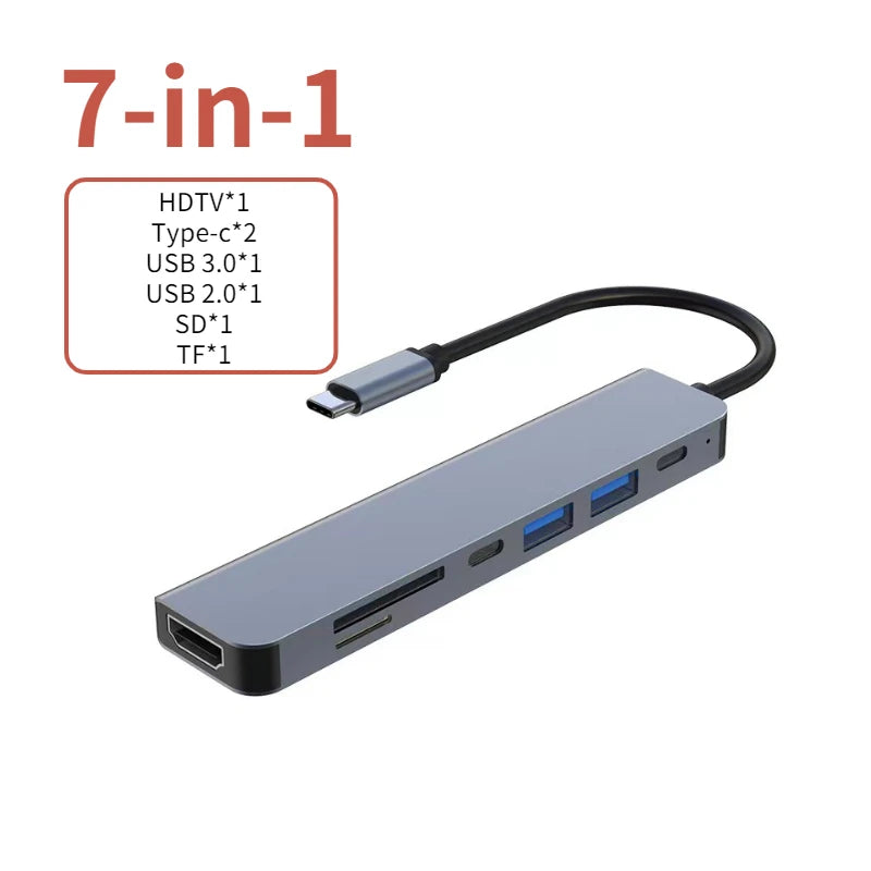 USB C Hub to 4K HDMI-Compatible USB 3.0 2.0 Type C PD Charging