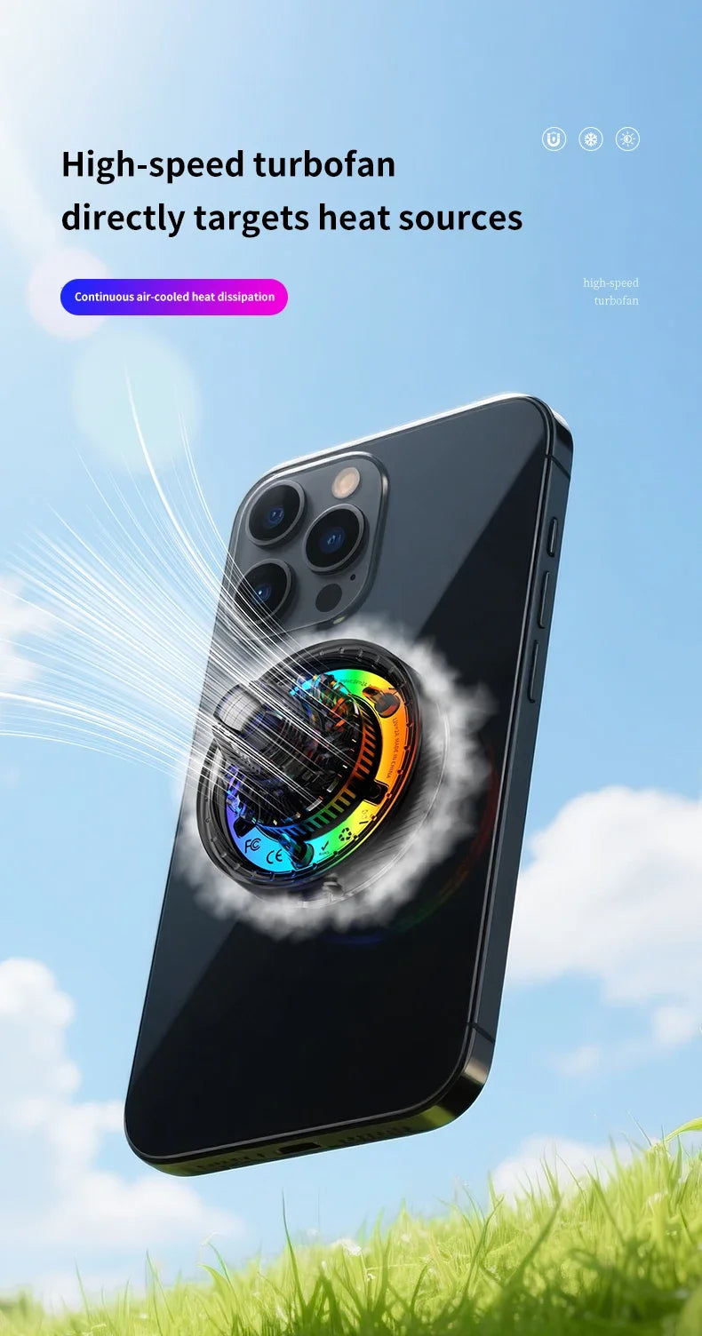qi2.2 Car 25W Magnetic Wireless Charger Air Cooling RGB Light  Phone Holder For Magsafe iPhone 17 16 15 14 13 12 Fast Charging