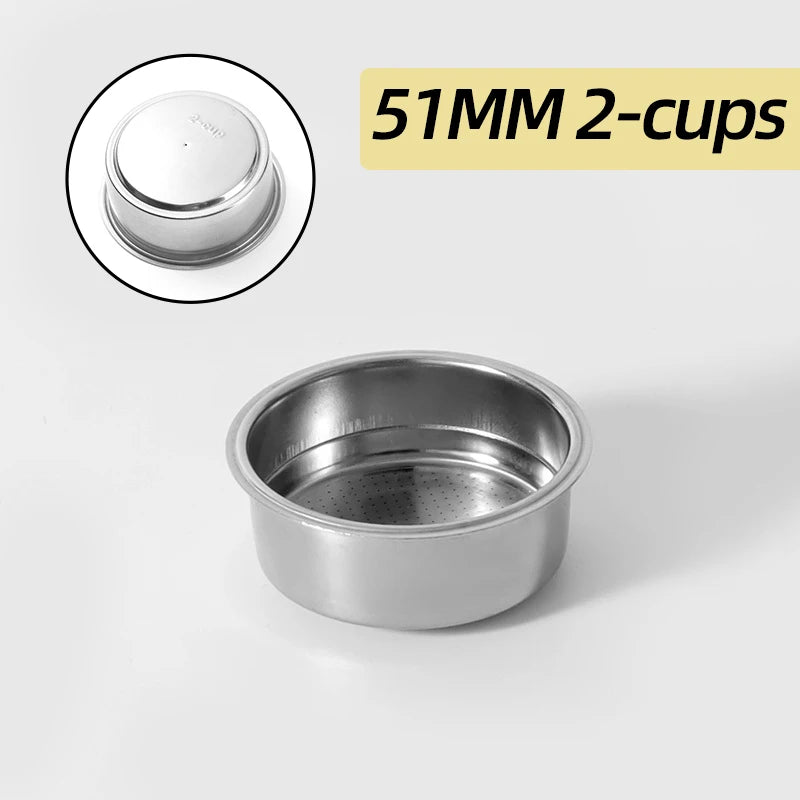 51MM Coffee Filter Basket Replacement Stainless Steel For Delonghi Bottomless Portafilter Espresso Good Accessories Barista Tool