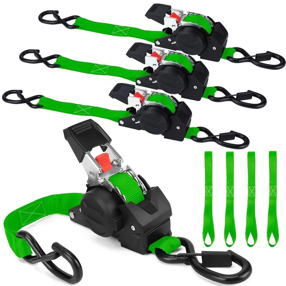 Heavy Duty Retractable Ratchet Strap 1800 LBS 10ft Auto