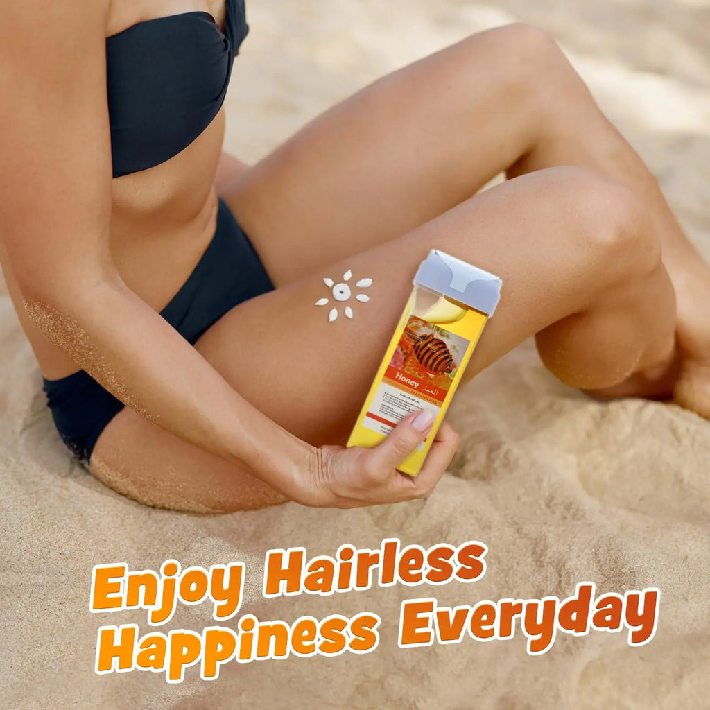 Painless Roll-On Wax Depilatory Honey & Aloe Vera Wax Cartridge