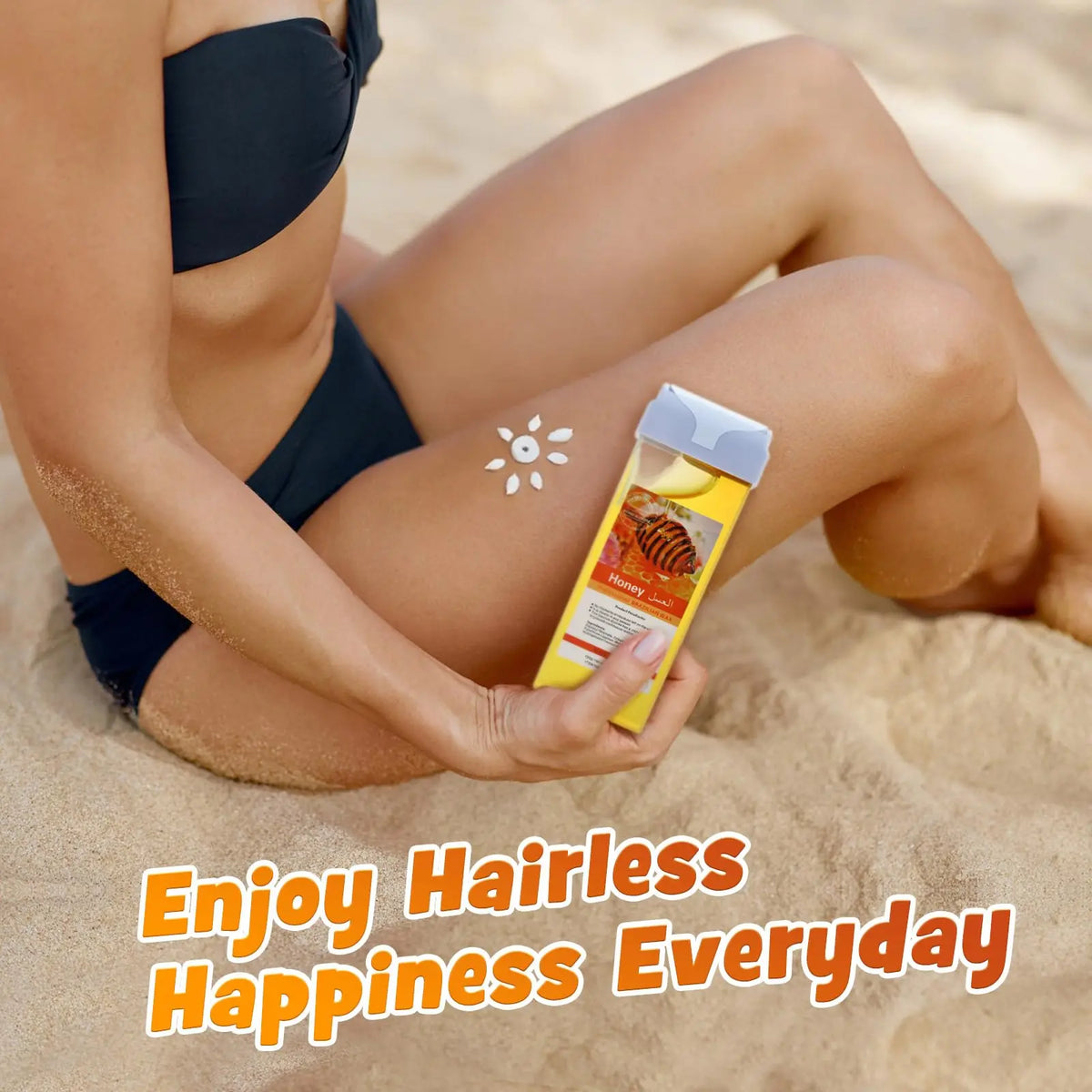 Painless Roll-On Wax Depilatory Honey & Aloe Vera Wax Cartridge