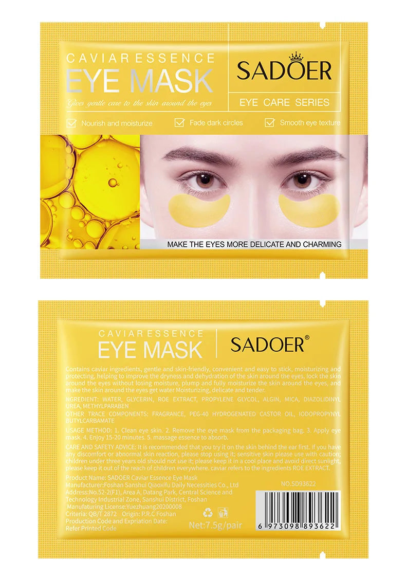 10 Pairs SADOER Crystal Collagen Eye Mask Anti Wrinkle Dark Circles Removal Eyes Bags Moisturizing Eye Patches Skin Care