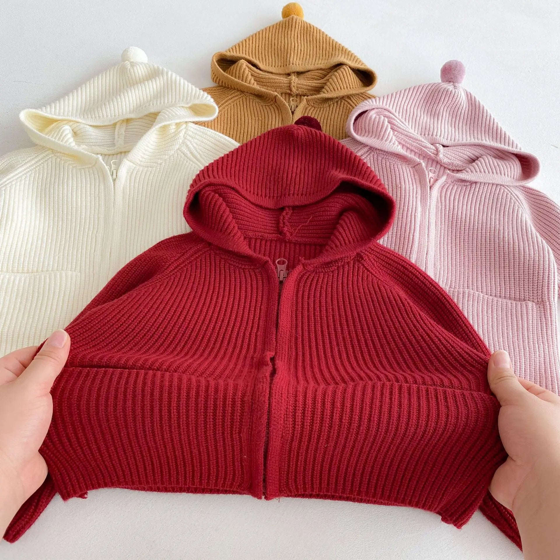 Autumn Baby Girls Hoodie Jacket Kids Sweater Long Sleeve Knitted Cardigan T-Shirt Children Tops Zipper Sweatshirt Child Coat