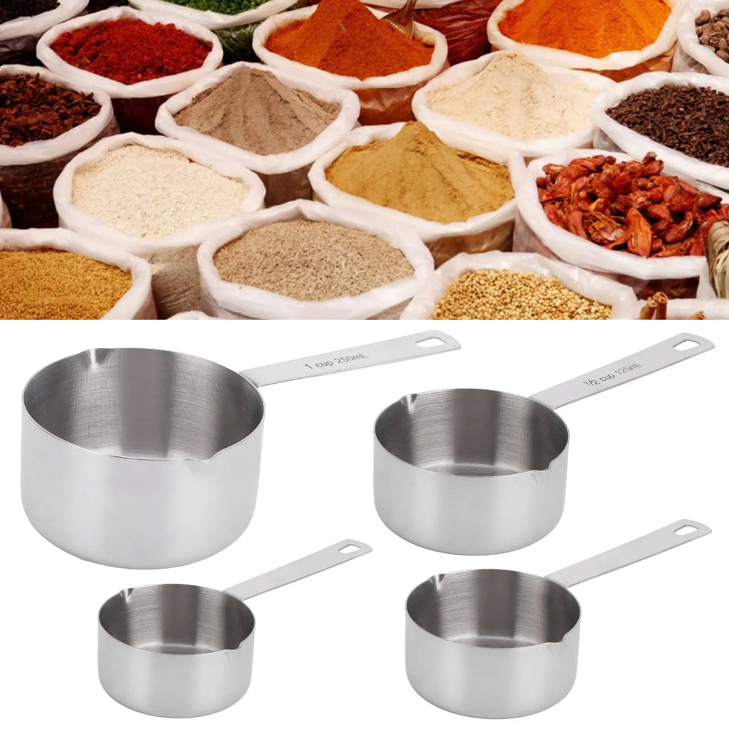Baking Measuring Spoon 304 Stainless Steel Measuring Cup Scoop with Scales Kitchen Supplies Baking Measuring Spoon Measuring Cup