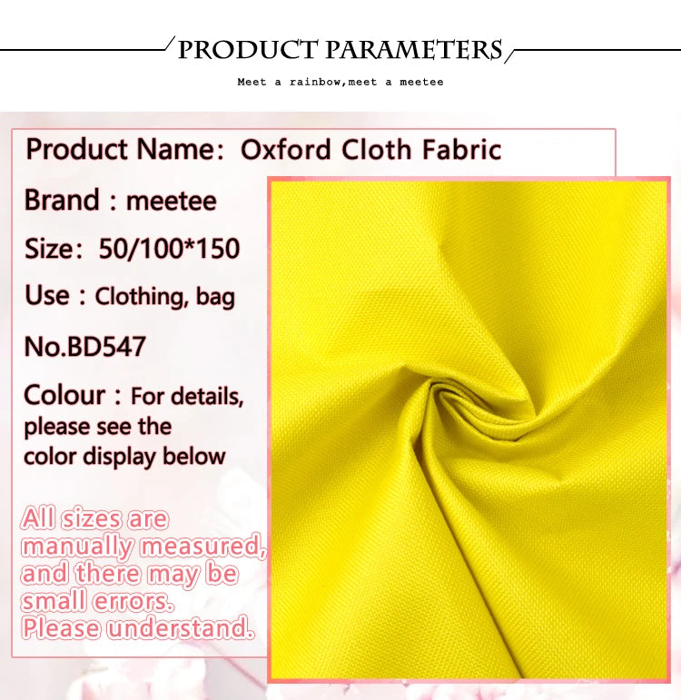 50*150cm 600D Waterproof Oxford Cloth Fabric PVC Sun Protection Rainproof Fabrics Backpack Tent Outdoor Material Accessories