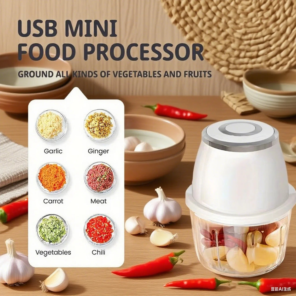 TINSOL 350ML Electric Meat Grinder Food Chopper Garlic Masher