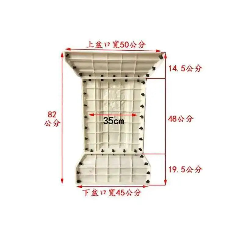Plastic Thickened ABS Flowerpot Mold Cement Mold for Garden Balcony Fence Square Column Pier Roman Column Concrete Bonsai Mold