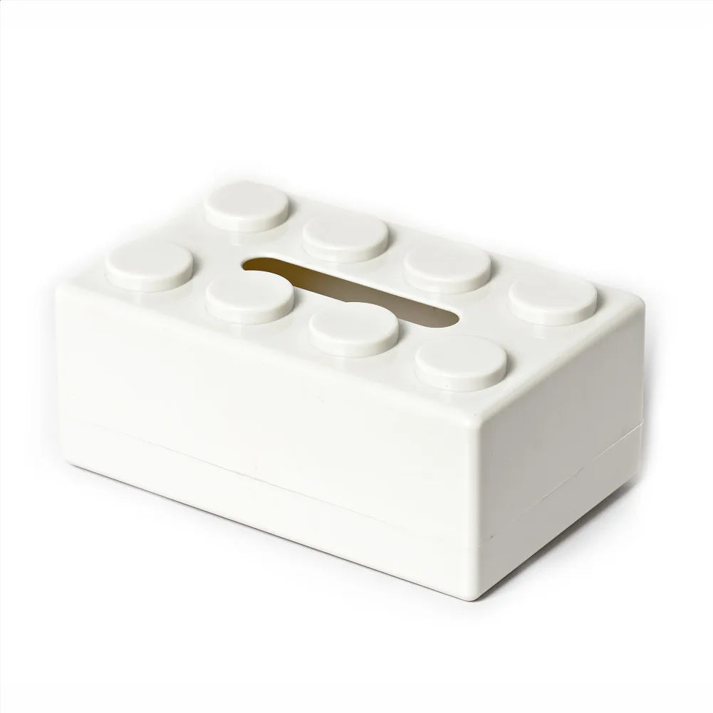 Building Blocks Tissue Box Punch-free Wall-mounted Creative Tissue Box With Spring Home Office Bathroom Waterproof Tissue Box