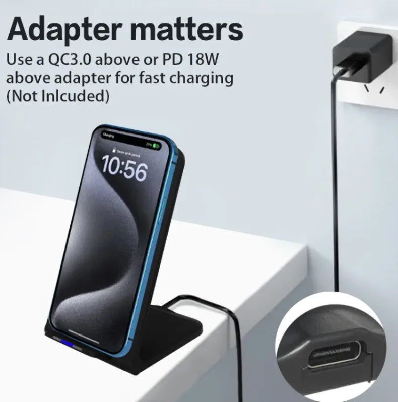 30W Foldable Wireless Charger Stand Pad For iPhone 14 13 12 11 Pro Max X Samsung S21 S20 Fast Charging Dock Station Phone Holder
