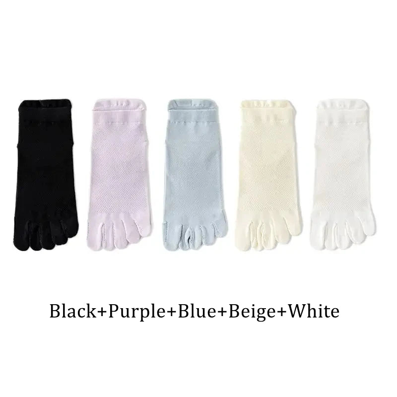 Wiggle Socks 5 Pairs Summer Women Five Finger Socks 5 Candy - Cotton
