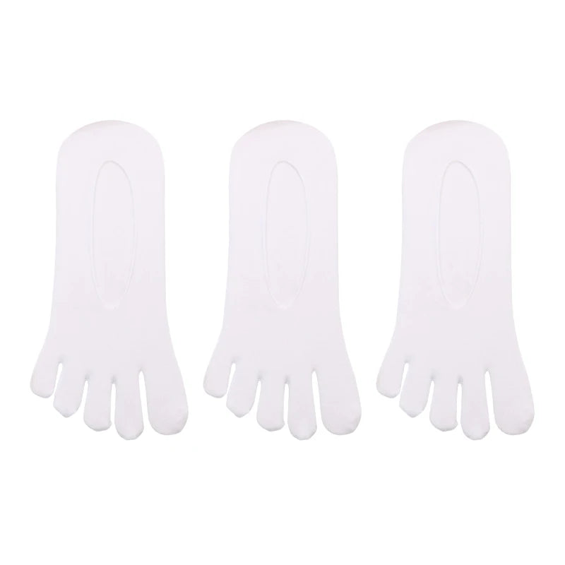 3 Pairs Men Invisible Toe Socks Thin Velvet Breathable Elastic Silicone Non-slip Five Finger Sock Comfortable Casual Slipper Sox