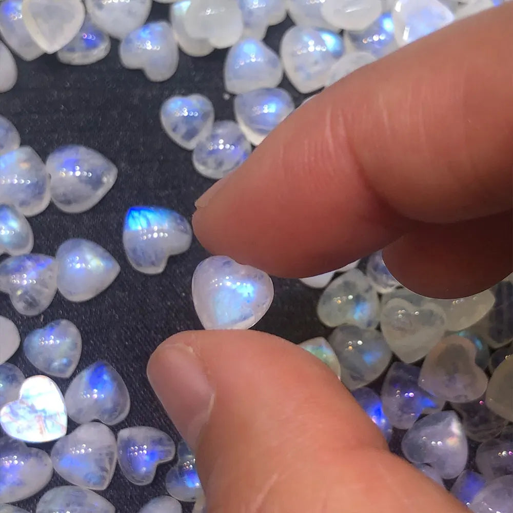 Natural Stone Moonstone Mini Heart Blue Moonstone Crystals Crystal Stones Gemstone Minerals Quartz Energy Spiritual Home Decor