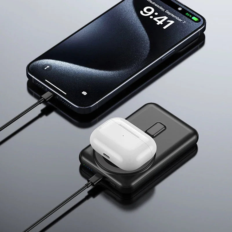 Solar Power Bank 10000mAh Magnetic Wireless Charger Magsafe Powerbank for iPhone 16 15 14 13 12 Mini Portable Induction Charger