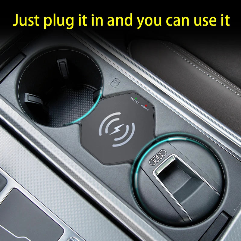 Wireless Charger For Audi A6 A7 S6 S7 C8  2019-2023 Cigarette Lighter Car Charger 15W Car Mobile Phone QI Fast Charging