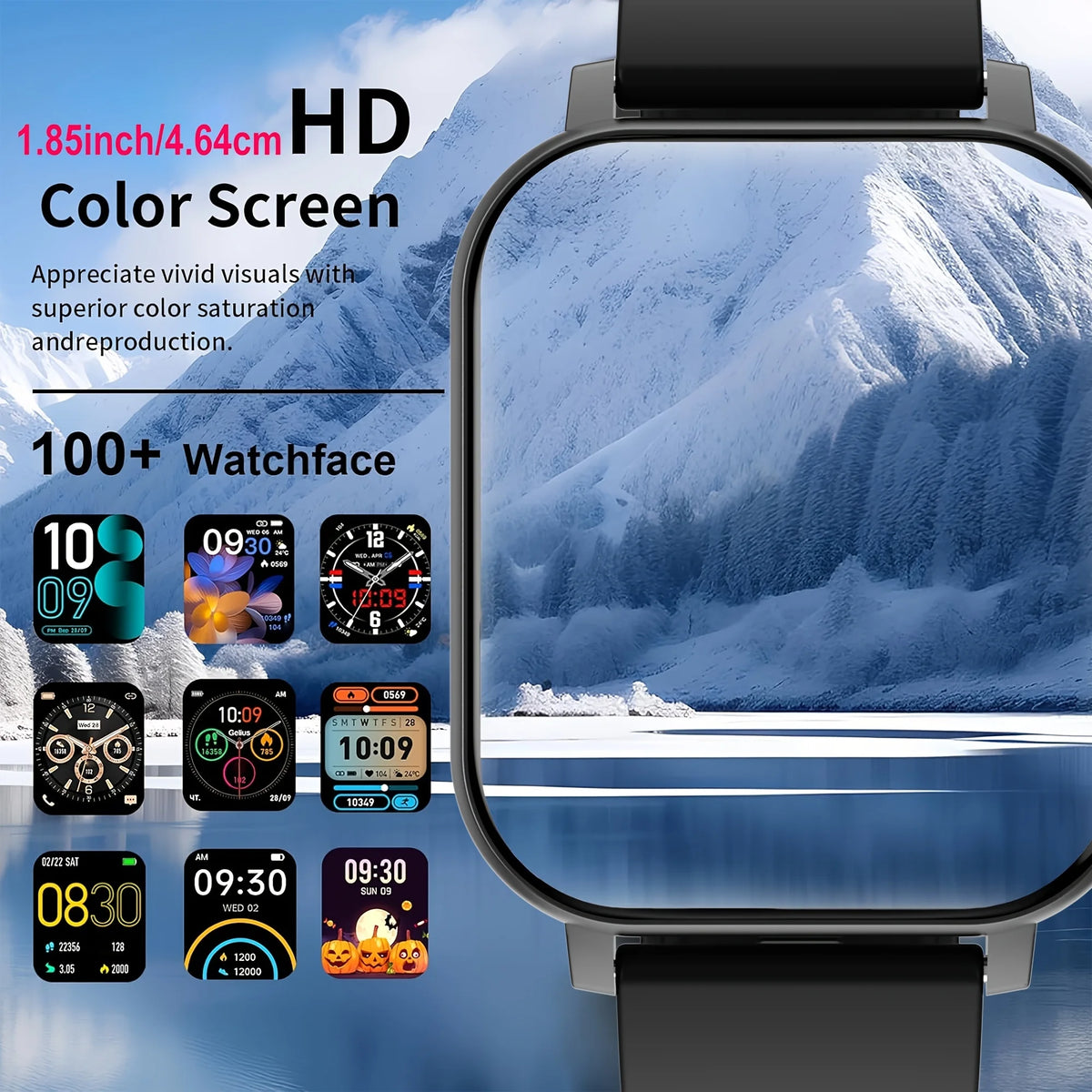 Latest Upgraded Fashion Design 1.83-inch Full-Screen Touchscreen Sports Smartwatch