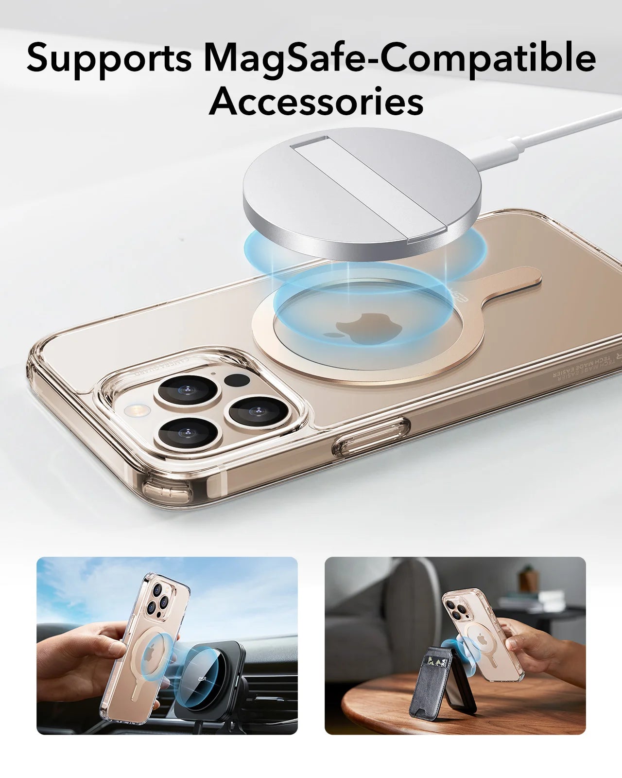 ESR for MagSafe Ring Magnet (HaloLock) Universal Magnetic Wireless Charger Kit for iPhone 17/16/15/14/13/12&Galaxy S26/25/24/23
