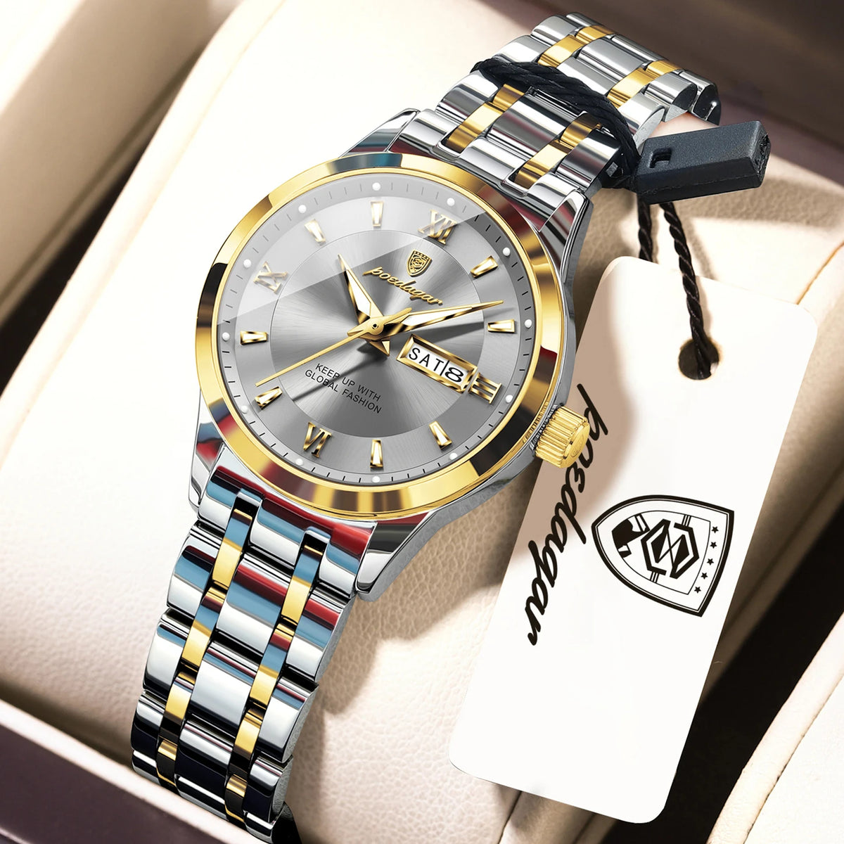 POEDAGAR Luxury Fashion Woman Watch Luminous Waterproof Stainless Steel
