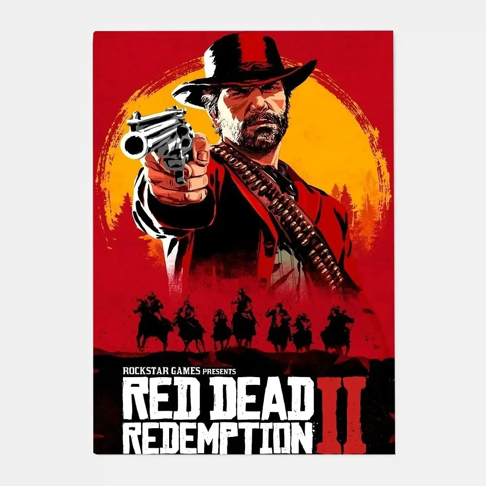 Game R-Red Dead Redemption 2 RDR2 Poster HD art canvas painting home living room bar decoration