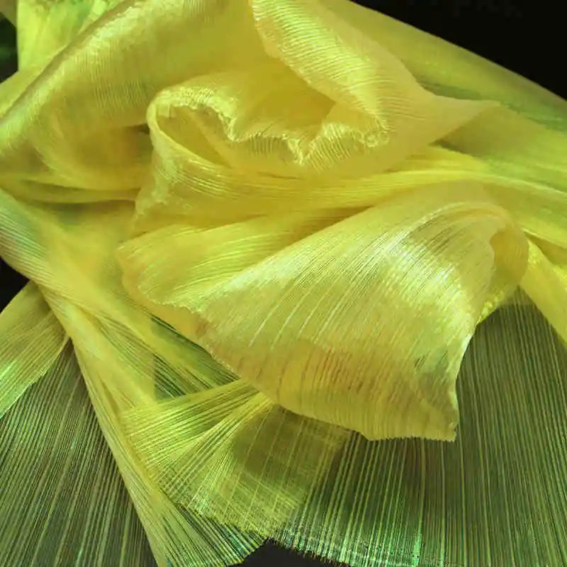 Accordion Soft Pleated Texture Fold Organza Fabric Wedding Bouquet Decoration Stage Background Designer DIY Sewing Fabric