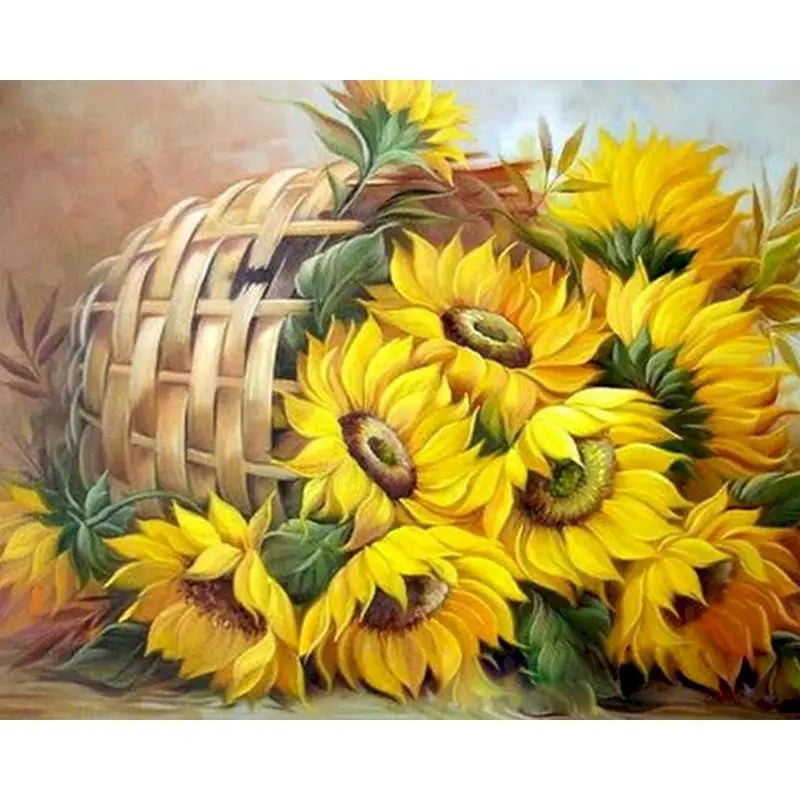GATYZTORY DIY Frame Painting By Numbers Kits Sunflowers Abstract Modern Home Wall Art Picture Flowers Paint By Numbers