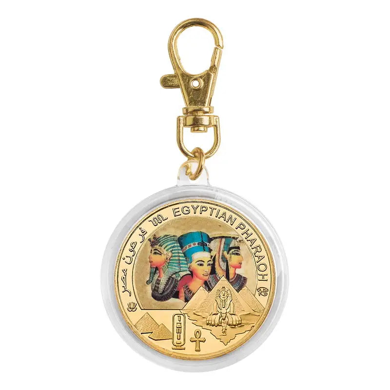 Egyptian Pharaoh Gold Plated Commemorative Coin Egypt Challenge Coin Art Craft Souvenir Business Gift for Collection Home Decor