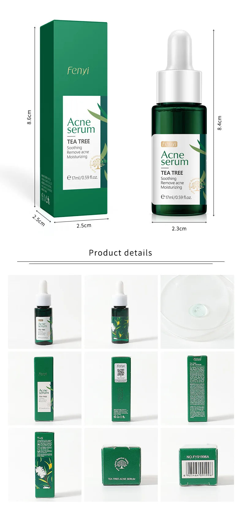 LAIKOU TEA TREE Face Serum Oil-control Anti-Aging Shrink Pores Acne Treatment Whitening Moisturizing Tea Tree Essence Skin Care
