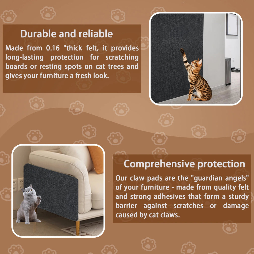 2M Cat Scratch Protector Self-adhesive Trimmable Sofa Protection Artifact Durable Anti-cat Scratch Furniture Pads Cat Supplies