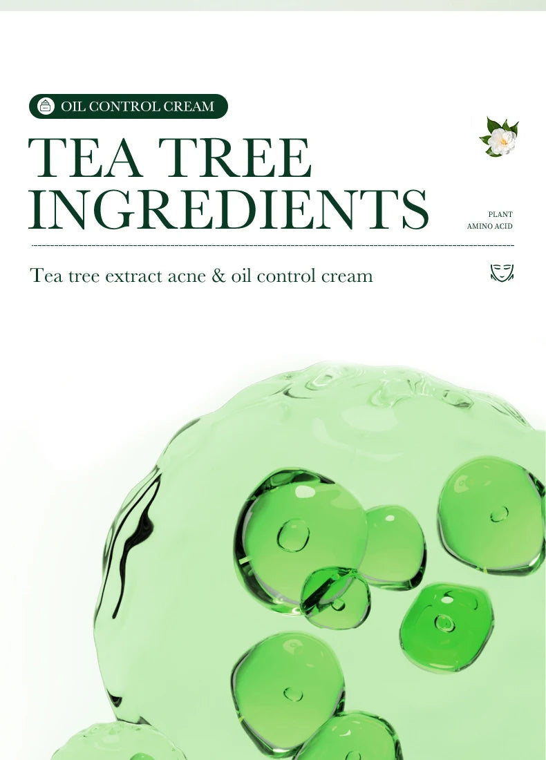 Tea Tree Acne Removing Cream Facial skincare Oil Control Face Gel Creams Hydrating Moisturizing Facial Cream Skin Care Set